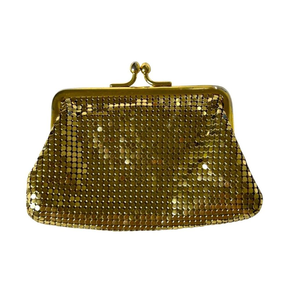 Whiting & Davis Vintage Kisslock Gold Mesh Coin Purse